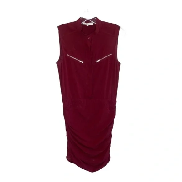 IRO Caulini Burgundy Red Silk Mini Sheer Bodycon Mini Dress EUR 38 US M‎ $595 - Picture 2 of 14